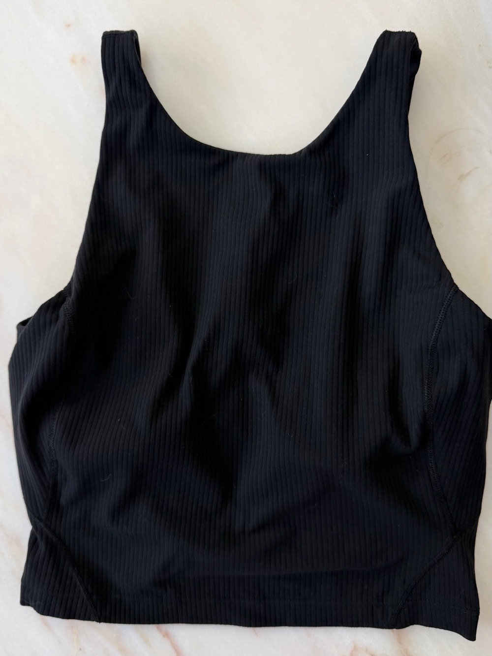 lululemon athletica Black Ribbed Crop Tank
